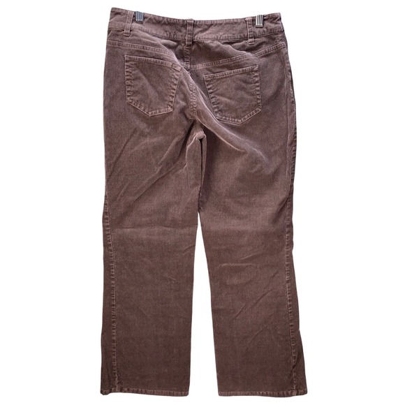 CHADWICKS Brown Corduroy Straight Leg Pants Womens Size 6 Petite Stretch Casual - Picture 3 of 9